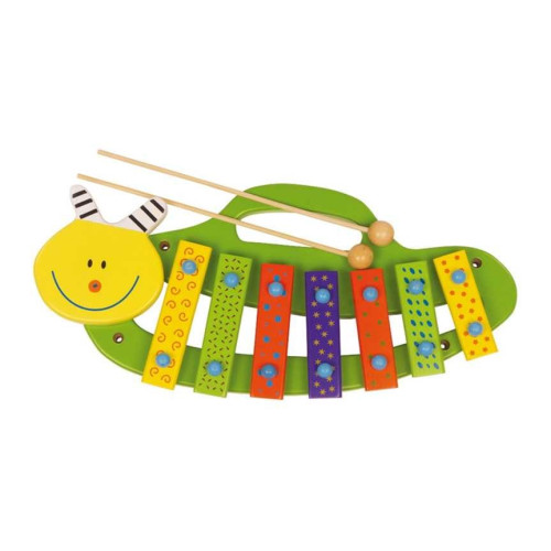 Small Foot Dětské dřevěné hudební nástroje Xylofon housenka