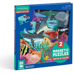 Mudpuppy Magnetické puzzle Hlubiny moří 2x20 dílků