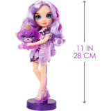 MGA Rainbow High Fashion panenka se slizem a domácím mazlíčkem - Violet Willow