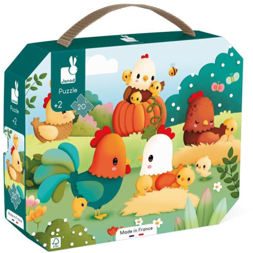 Janod Farm Puzzle v kufríku Farma 20 ks