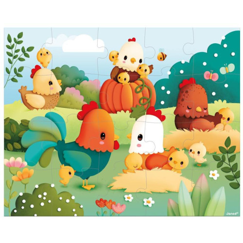 Janod Farm Puzzle v kufríku Farma 20 ks