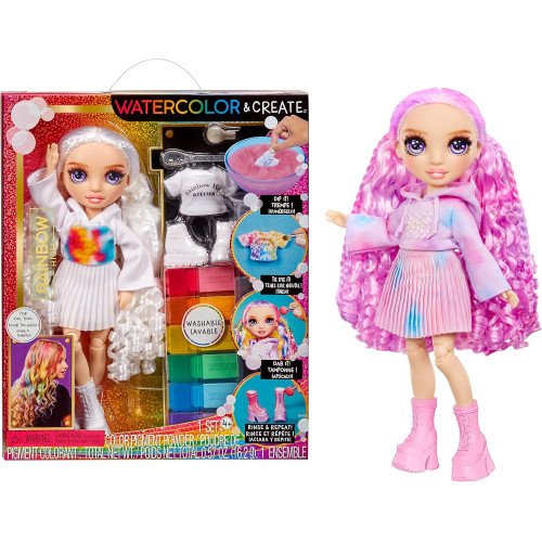 MGA Rainbow High WaterColor & Create panenka - fialové oči