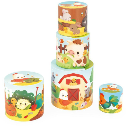 Janod Farm Skladacia pyramída Sliepočka