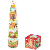 Janod Farm Skladacia pyramída Sliepočka