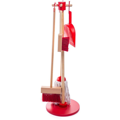 Bigjigs Toys úklidový hrací set červený