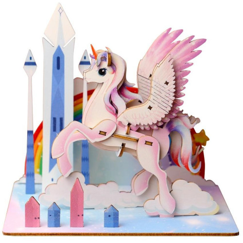 EscapeWelt 3D dřevěné puzzle Jednorožec