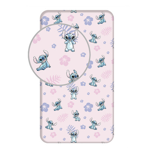 Jerry Fabrics prostěradlo Lilo and Stitch "Pink" 90 × 200