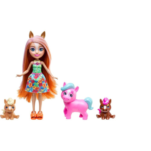 Mattel Enchantimals Sunshine Beach rodinka - Pensee Pony s rodinkou poníků