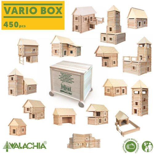 Walachia Dřevěná stavebnice Vario Box 450 dílů
