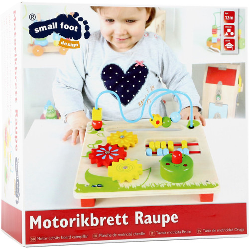 Small Foot Dřevěná motorická tabulka housenka