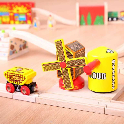 Bigjigs Rail Větrný mlýn se zásobníkem na mouku