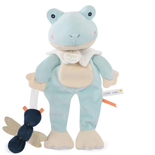 Doudou Dárková sada - plyšová hračka žabka s vážkou 27 cm