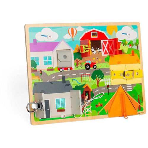 Bigjigs Toys Motorická deska každodenních dovedností