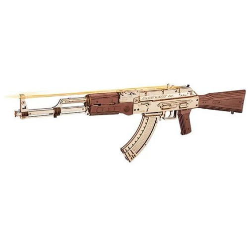 RoboTime 3D Dřevěné mechanické puzzle Útočná puška AK-47
