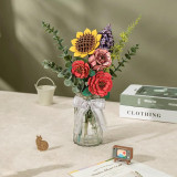 RoboTime 3D dřevěná skládačka Růžová růže