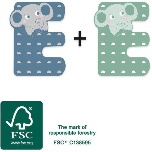 small foot Dřevěné písmeno E