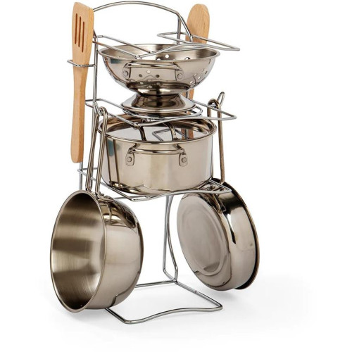 Bigjigs Toys Stojan s hrnci 8 dílů