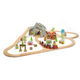 Bigjigs Rail Dřevěná vláčkodráha divoký západ 62 dílů