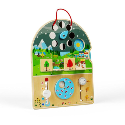 Bigjigs Toys Dřevěná motorická deska Počasí