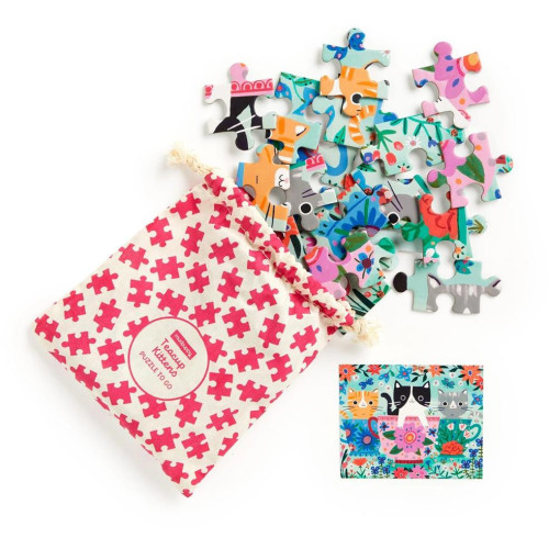 Mudpuppy Puzzle Koťata v hrnku na čaj v látkovém pytlíku 36 dílků