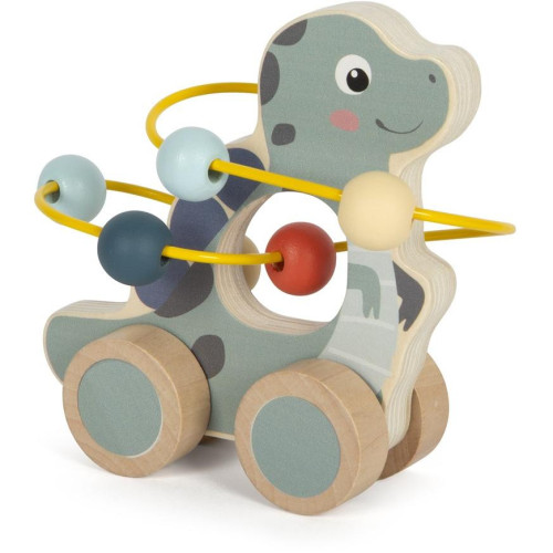 small foot Hračka na kolečkách s korálkovým labyrintem Dino