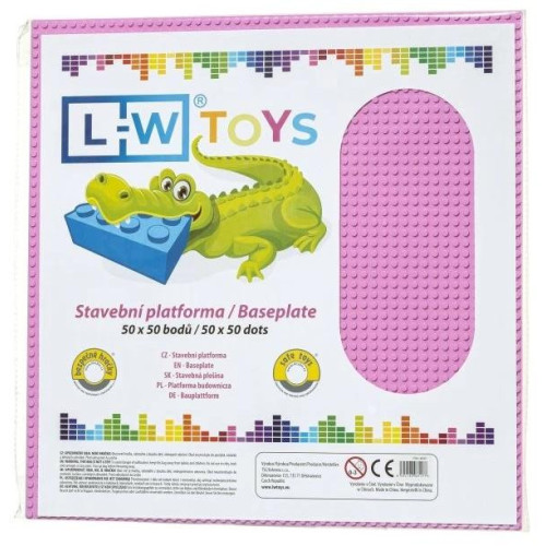 L-W Toys Velká podložka na stavění 50x50 bodů růžová