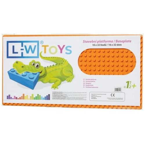 L-W Toys Velká podložka na stavění - JUNIOR 16x32 bodů oranžová
