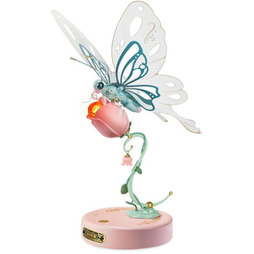 RoboTime 3D mechanická skládačka Růžový motýl