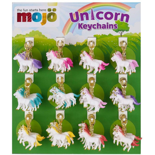 Mojo Displej 72 ks přívěsků na klíče - Jednorožci