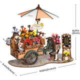 RoboTime 3D dřevěná skládačka Květinový vozík