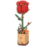 RoboTime 3D dřevěná skládačka Červená růže