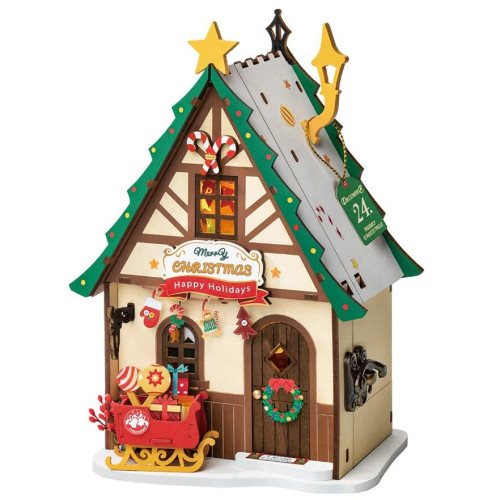 RoboTime Miniatura domečku Svítící vánoční dům