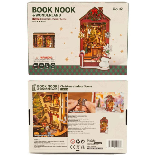 RoboTime 3D skládačka Zarážka na knihy Vánoční interiér