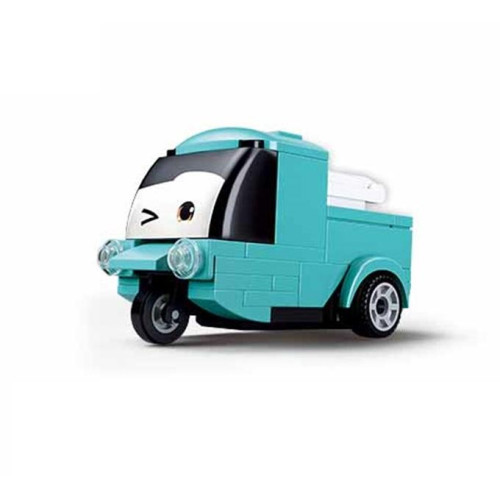 Sluban Power Bricks M38-B1072E Natahovací autíčko s očima Tyrkysový náklaďák