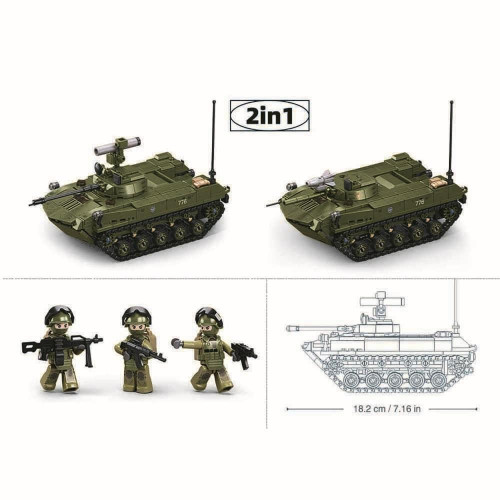 Sluban Model Bricks M38-B1250 Tank BMD-2S v měřítku 1:35