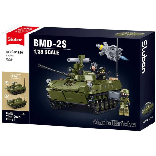 Sluban Model Bricks M38-B1250 Tank BMD-2S v měřítku 1:35
