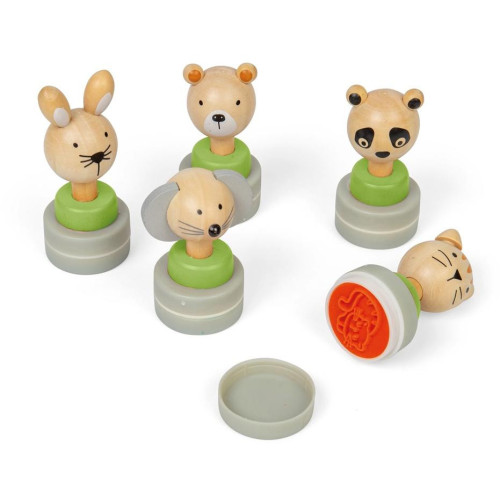 Bigjigs Toys Dřevěná inkoustová razítka Zvířátka 1 ks