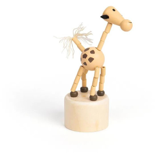 Bigjigs Toys Dřevěná mačkací zvířátka Safari Žirafa