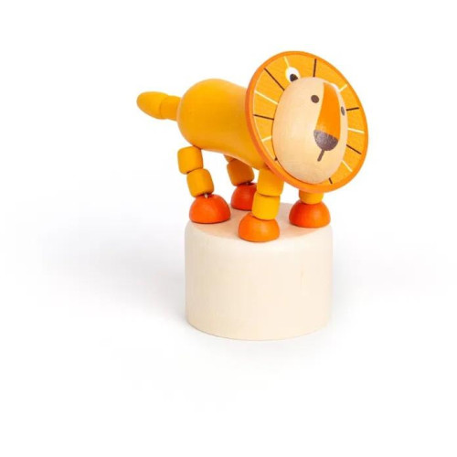 Bigjigs Toys Dřevěná mačkací zvířátka Safari Lev