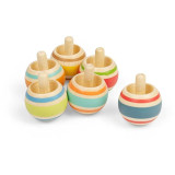 Bigjigs Toys Dřevěná káča s proužky 1 ks