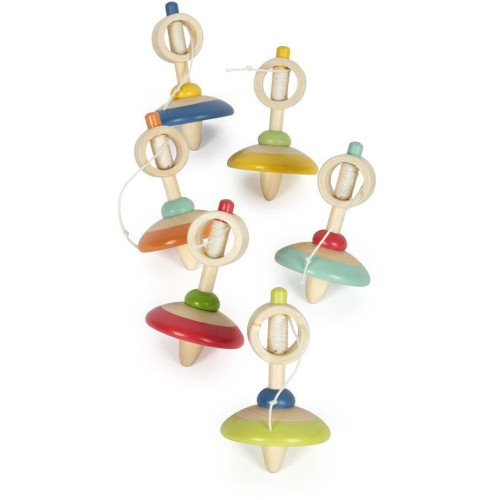 Bigjigs Toys Dřevěná káča s provázkem 1 ks