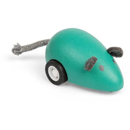 Bigjigs Toys Dřevěné natahovací zvířátko 1 ks Myš zelená