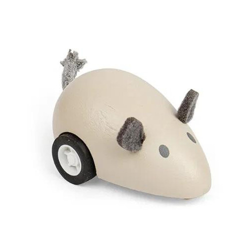 Bigjigs Toys Dřevěné natahovací zvířátko 1 ks Myš šedá