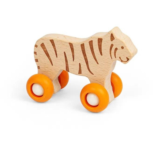Bigjigs Toys Zvířátko na kolečkách Safari Tygr