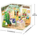 RoboTime Miniatura domečku Posezení s čajem v kvetoucí zahradě