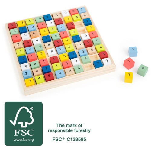Small Foot Dřevěné sudoku barevné kostičky