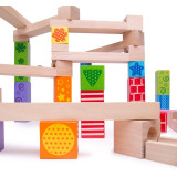 Bigjigs Toys Dřevěná kuličková dráha barevná