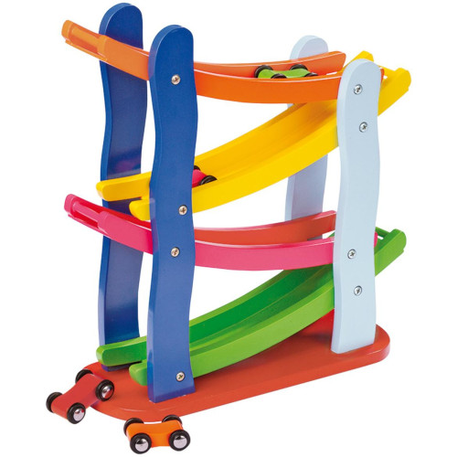 small foot Dřevěná závodní dráha 4 autíčka