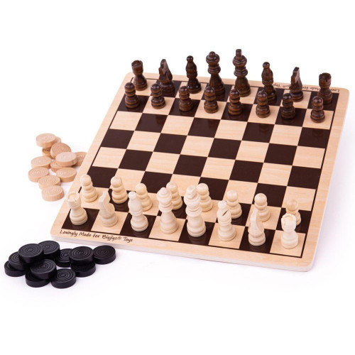 Bigjigs Toys Dřevěné šachy a dáma