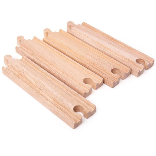 Bigjigs Rail Dlouhé rovné koleje 21 cm 4 ks